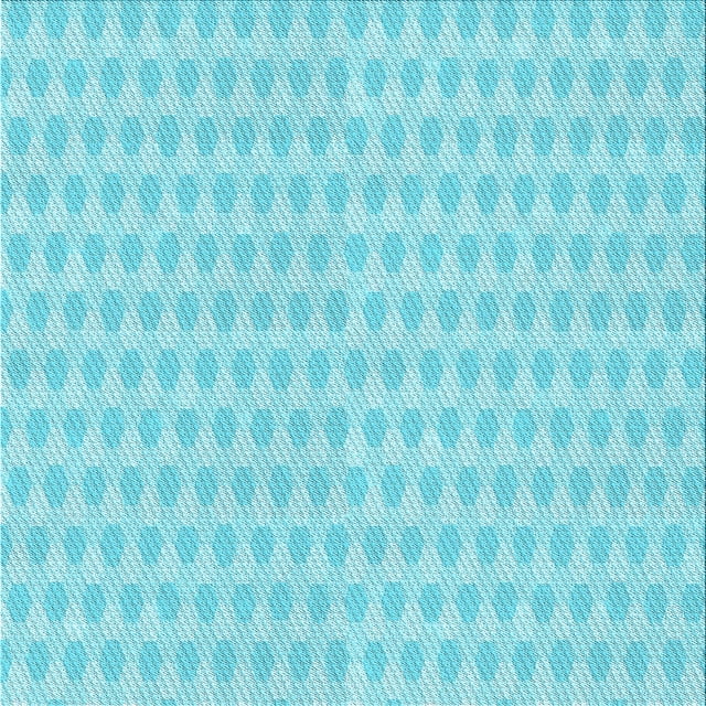 Ahgly Company Machine Washable Indoor Square Transitional Bright Turquoise Blue Area Rugs, 5' Square