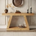 thumbnail image 4 of Tribesigns 55" Farmhouse Console Table, Wood Sofa Table with Storage for Hallway, Living Room,Natural, 4 of 5