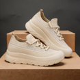 thumbnail image 5 of EKVAHL Women Knit Platform Sneakers, Lace Up Breathable Walking Shoes, Lightweight Non Slip Casual Daily Footwear, 5 of 7