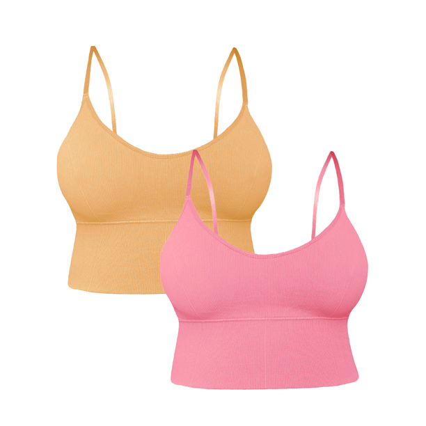 Set De 2 Tops Unitalla Mujer Deportivo Con Relleno Blusa Croptop