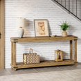 thumbnail image 1 of Tribesigns 70.9" Extra Long 2-Tier Console Table with Storage Shelves, Farmhouse Sofa Table for Living Room, Entryway, Hallway, Brown, 1 of 5