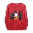 thumbnail image 2 of Xdegoge Womens Halloween Cat And Ghost Graphic T-Shirts Long Sleeve Cute Pumpkin Print Crewneck Tops Casual Loose Fit Fall Holiday Pullover Tees Shirts for Ladies, 2 of 7