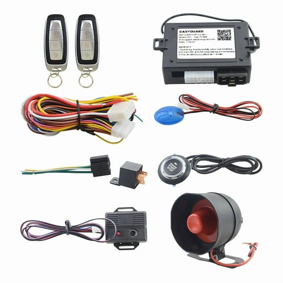 EASYGUARD EC012 Smartphone APP car Alarm with Remote Start Push Start Button Proximity Unlock Lock keyless Entry DC12V