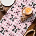 thumbnail image 3 of Cute Bow Cow Table Runner 72 Inches, Pink Buffalo Plaid Farmhouse Cute Animals Bed Runner Dresser Scarves Tabletop for Indoor Outdoor Parties/Ceremony/Banquet, 16" x 72", 3 of 8