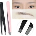 thumbnail image 2 of EXLEAF 2026 New 2Pcs Professional Stainless Steel Slant Tip Tweezer, Eyebrow Tweezers, Great Precision for Facial Hair, Eyelash, Brow Shaping, and All Hair Removal, 2 of 7