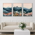 thumbnail image 2 of IDEA4WALL Framed Canvas Print Wall Art Set of 3 Mountain Landscape Modern Art Wall Decor Nature Colorful Wildflowers Illustrations Minimal Artwork Boho Clam/Relax For Home Decor - White 24"x36"x3, 2 of 5