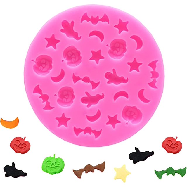 Molde de silicona Moldes de Halloween en forma de 3D Reutilizables con efecto antiadherente para hornear dulces Decoración de pasteles Jabón Decoración de Acción de Gracias de Halloween