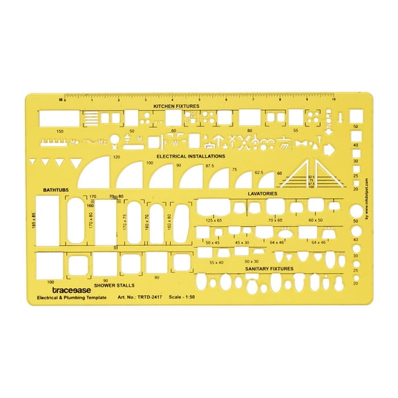 Traceease Electrical Drafting Electrical & Plumbing Template Drawing Stencil,Designing Template Measuring Ruler