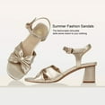 thumbnail image 3 of Yolanda Zula Women's Open Toe Ankle Strap Low Chunk Heel Sandals for Ladies, 3 of 9
