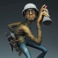 thumbnail image 4 of Hip Hop Elements Sculpture Artist Statue DJ Break Dance Modeling Resin Sculpture, 4 of 6