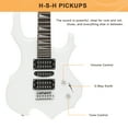thumbnail image 5 of GLARRY Electric Guitar with Bag Beginner Burning Fire Style White, 5 of 7