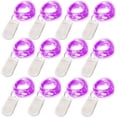 thumbnail image 1 of Fairy Lights 12Pack Battery Operated String Lights 7FT 20LED Christmas Lights Silver Wire Mason Jar Lights for Wedding Birthday Party Ceremony, Purple, 1 of 5