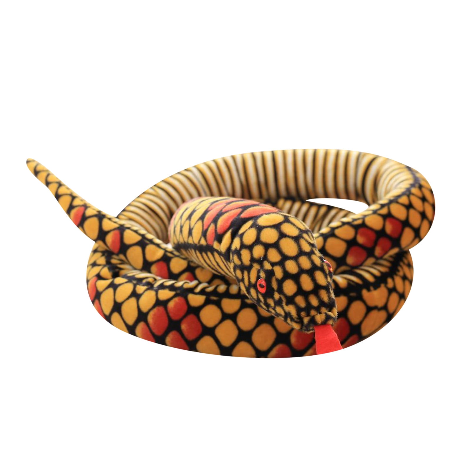 Mikilon Giant Snake Plush Toy Realistic Stuffed Animal Red Eyes Gift