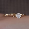 thumbnail image 3 of 14K Yellow Gold Finish Silver Round Cut Diamond Wedding Bridal Ring Set, 3 of 6