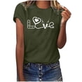 thumbnail image 1 of Camisetas con estampado de letras y cuello redondo de verano para mujer, blusas femeninas cómodas y elegantes, Tops OAVQHLG3B Store lin121212, 1 of 5