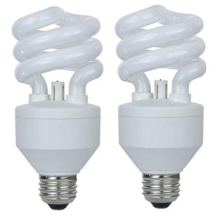 Diodesy- Pack of 2 AP15/65K CFL Light Bulb, T3 Spiral Compact Fluorescent Light, 15W (60 Watts Equiv.), Purion Built-in Air Purifying Technology, 6500K Daylight, E26 Medium Base, 900 Lumens, UL Listed