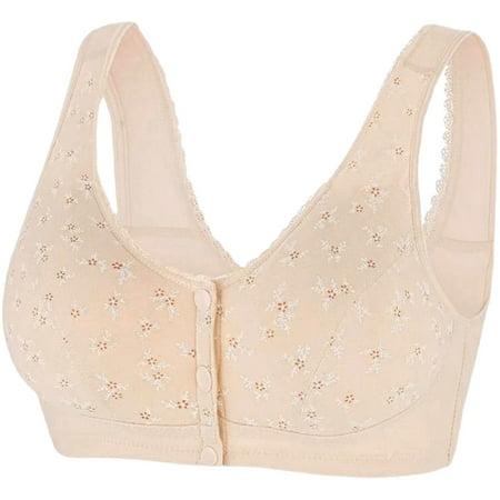 Fsqjgq Womens Underwear Bras for Women No Underwire Backless Strapless Bra Front Closure Bras Comfort No Underwire Bra Plus Size Wireless Bra Nipple Covers Removable Cup Demi Cup Bras Bustiers