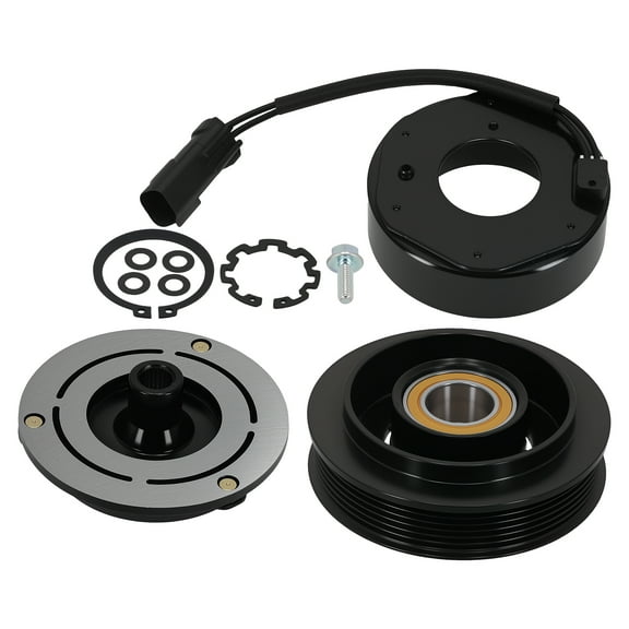 maXpeedingrods AC Compressor Clutch Kit Pulley Bearing Coil for Chrysler Voyager 2001-2003, for Dodge Caravan 2001-2007, for Chrysler Town & Country 2001-2007, 6 Groove Pulley, A/C Clutch