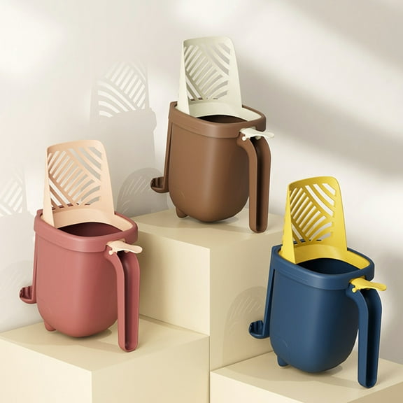 OEFNTAC Cat Litter Scooper with Waste Bag Holder 3 in 1 Portable Kitty Poop Disposal System Litter Box Shovel 9.4x7.5x5.9in