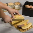thumbnail image 3 of Bread Bin,Innovative Bread Box Thanks to Carbon Coating,with Integrated Ventilation Holes,Including Bamboo Lid White, 3 of 7