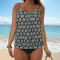 thumbnail image 5 of zaveiop Women's Swimwear Dazzle Scoop Neck Underwire Bra Tankini Bathing Suit Top (Grey, M), 5 of 8