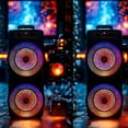 thumbnail image 5 of 6000W Wireless Speaker, Dual 8. 5/6.5" Portable Speaker, Loud with BASS, with RGB Party Lights Wireless Microphone with Volume Control, USB Rechargeable Outdoor Subwoofei, 5 of 11