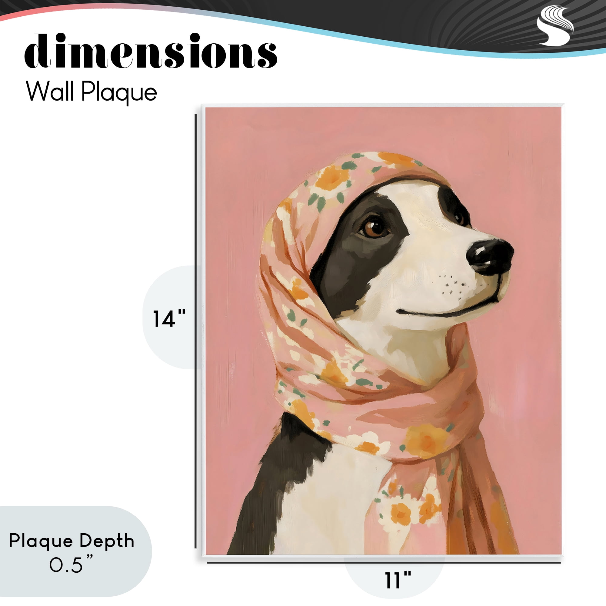 Stupell Industries Dog Babushka in Floral Scarf Wall Plaque Art, design by The Prints Vibe