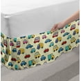thumbnail image 2 of Childish Bed Skirt, Toy Trucks Sports Car Bus Auto Pastel Game Traffic Playful Nursery Cartoon, Elastic Bedskirt Dust Ruffle Wrap Around for Bedding Decor, 4 Sizes, Cream Multicolor, by Ambesonne, 2 of 2