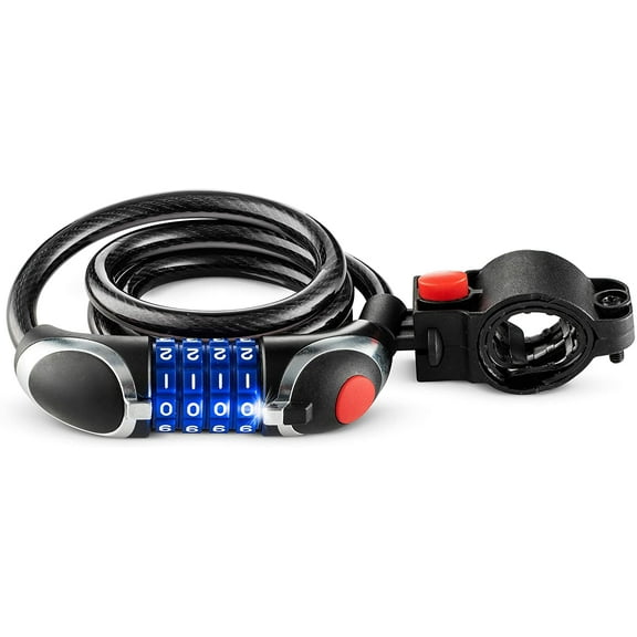 Bikes on Hikes Combination Steel Lock Bicycle Lock, Black