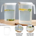 thumbnail image 4 of ONAPARTER 1. 8L Large Water Pitcher Cold Beverage Pitcher with Lid Carafes Pitcher Coffee Iced Tea Pitcher Water Jug for Hot Cold Water Tea Coffee （White）, 4 of 6