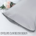 thumbnail image 3 of PiccoCasa 2 Pack Soft Silky Satin Envelope Pillowcases, Queen Light Gray, 3 of 8