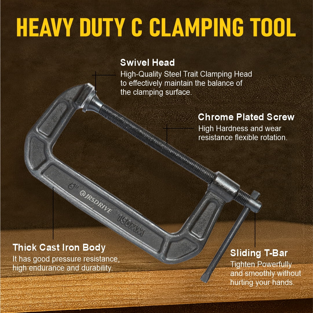Jrsdrive C Clamps, Carbon Steel (8 inch)