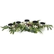 Northlight Berries and Eucalyptus Artificial Christmas Candle Holder - 42"