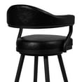 thumbnail image 4 of Armen Living Indoor Amador 30" Bar Height Barstool in a Black Powder Coated Finish and Vintage Black Faux Leather, 4 of 8