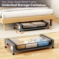 thumbnail image 5 of Underbed Storage Containers with Wheels, Under Bed Storage Bins With Lids, Large Capacity Metal Clothes Organizer for Bedroom, Storage Box for Clothing Shoes Blankets, Gray, 5 of 7