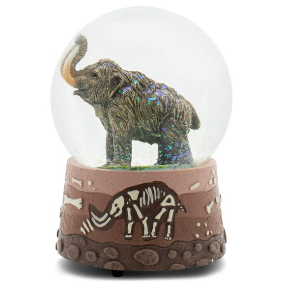 Elanze Designs Mammoth 100 MM Tabletop Musical Glitter Snow Globe Figurine Play Tune Born Free
