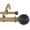 Royal Gold, variant on 1" Double Curtain Rod Set, Adjustable 28–48 Inches, Black Marble Ball Finials, Royal Gold