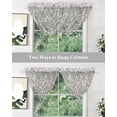 thumbnail image 5 of Waterfall Valances for Windows, Farmhouse Grey Kitchen Sheer Valance Curtains, Vintage Flower Leaf Botanical Plant Rod Pocket Elegant Swag Valances for Living Room Bedroom, 47.2"x38.5", 1 Panel, 5 of 8