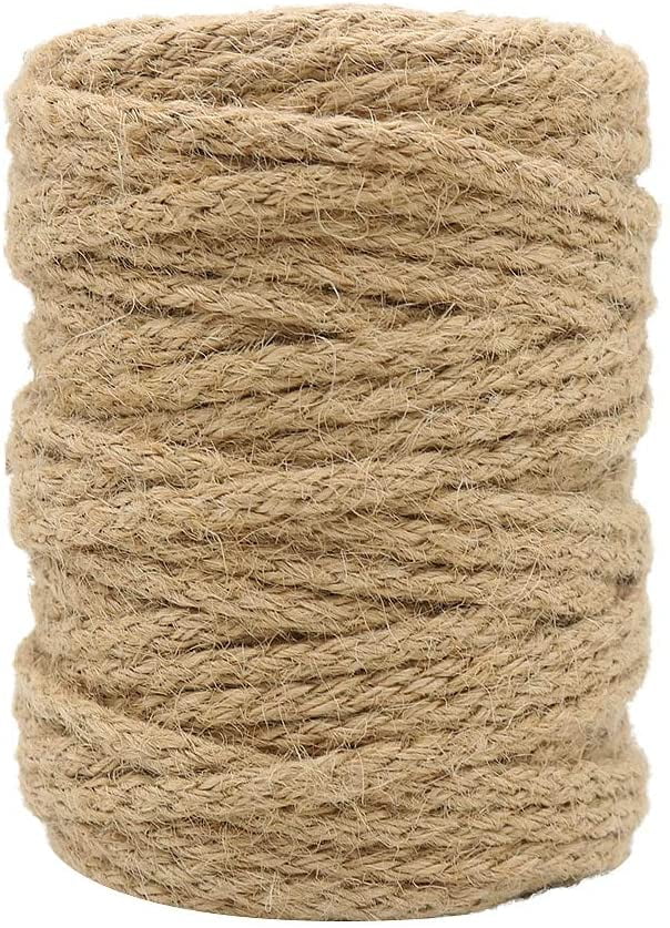 5mm Jute Twine, 100 Feet Braided Natural Jute Rope for Artworks and Crafts