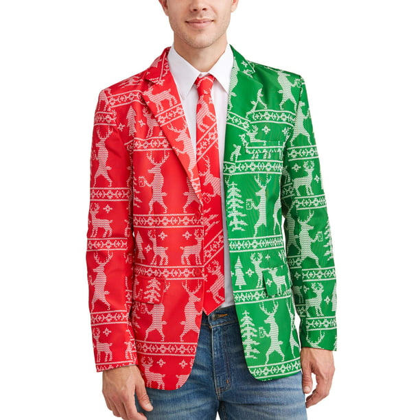 direction finished compensate Not So Suit Suit Men's Christmas Holiday Blazer and Tie - Walmart.com