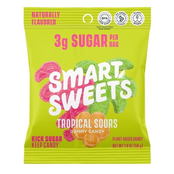 (Pack Of 14) Smartsweets Candy Tropical Sours 1.8 Oz