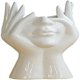thumbnail image 1 of Cabeza de jarrón de cerámica, maceta creativa con forma de rostro humano, maceta con forma de rostro humano, estatua griega, cabezas de jarrón para plantas suculentas, 1 of 5