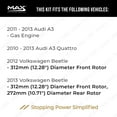 thumbnail image 2 of Max Advanced Brakes - Brake Kit for 2010 2011 2012 2013 2014 VW Jetta GTI Beetle Eos Audi A3/Quattro Front and Rear Replacement Geomet Coated Disc Brake Rotors and Ceramic Brake Pads, 2 of 9