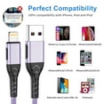 thumbnail image 5 of OIITH 3 Pack i-phone Charger 10ft Cord Braided, Fast Charging Cable for i.Phone , i.Pad - Purple, 5 of 6
