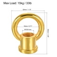thumbnail image 2 of Uxcell 33lbs Load 1.14"x1.38" M10 Thread Ring Shape Female Loop Eye Nut Lamp Chandelier Gold Tone 2 Pack, 2 of 5