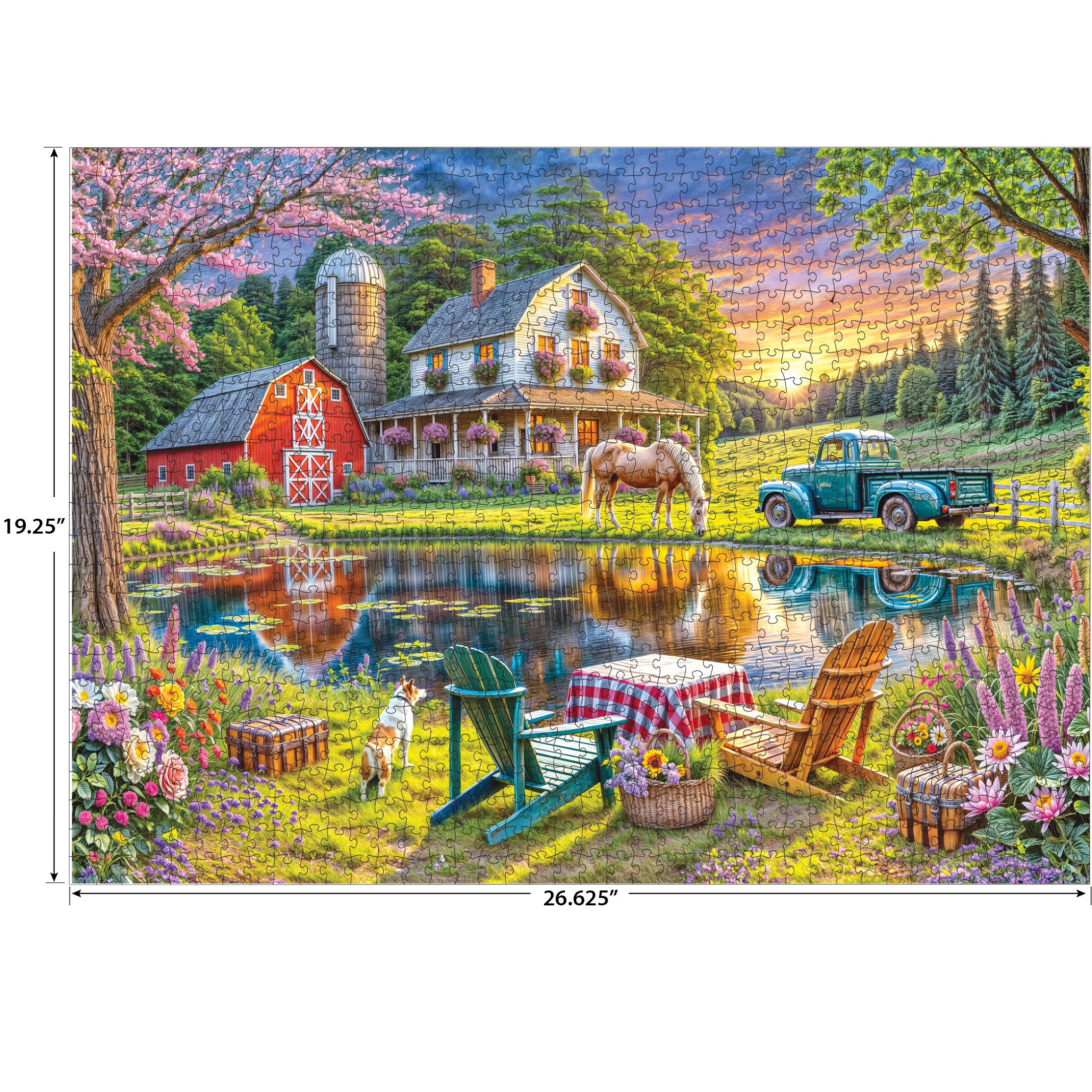 RoseArt - Soft Touch 1000-Piece - Backyard- Adult Interlocking Puzzle