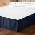 thumbnail image 6 of Tailored Pleated Bed Skirt Box Spring Frame Cover Dust Ruffle in Navy for King Size Bedding by Comfort Canopy, 6 of 12
