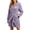 Purple, variant on Bathrobe for Women Solid Color Coral Fleece Long Sleeve Shawl Collar Wrap Hooded Cozy Loungewear with Belt & Pockets,L