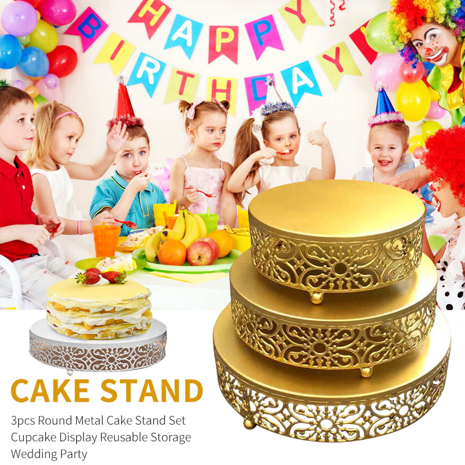 Round Cake Stand Decoration Wedding Birthday Party Cupcake Holder Display Plate 