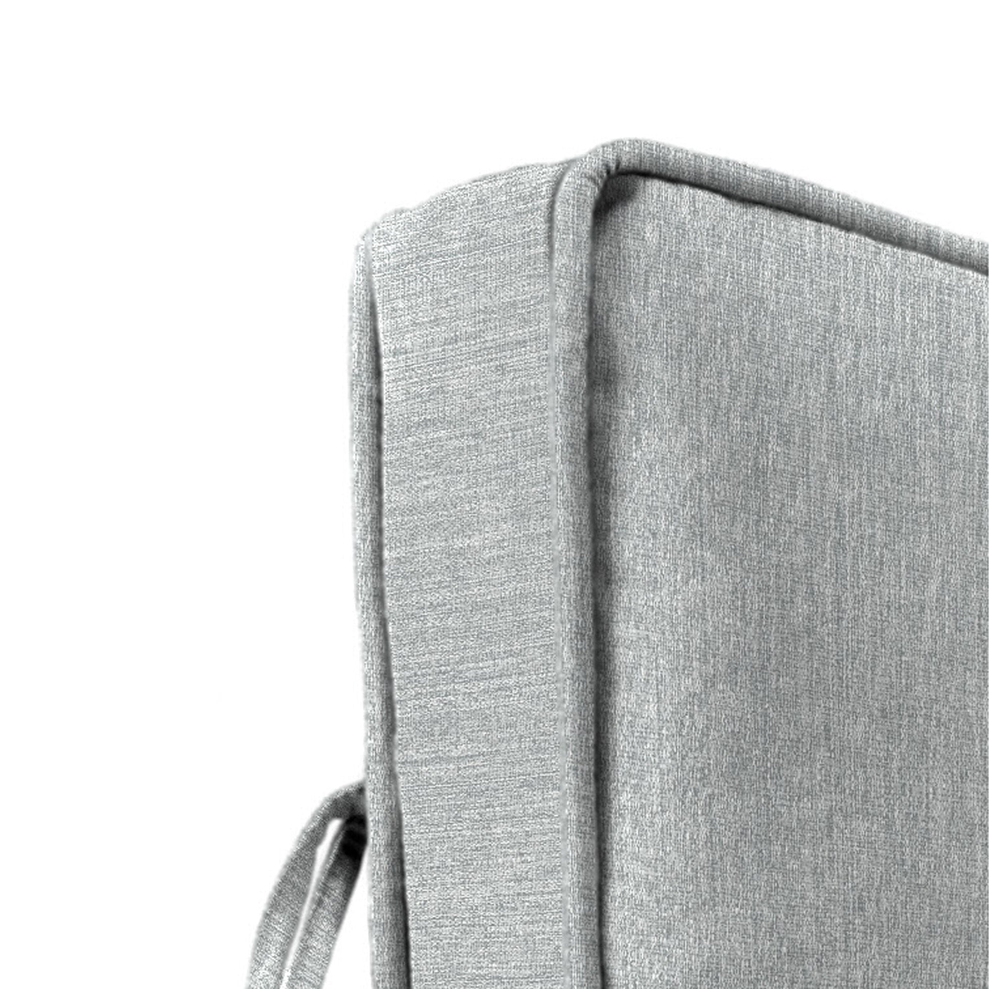 Jordan Manufacturing 45" x 22" Tahiti Gray Solid Rectangular Outdoor Deep Seating Chair Seat and Back Cushion with Ties and Welt